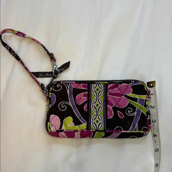 Vera Bradley Black and Purple Quilted Wristlet - Picture 2 of 3